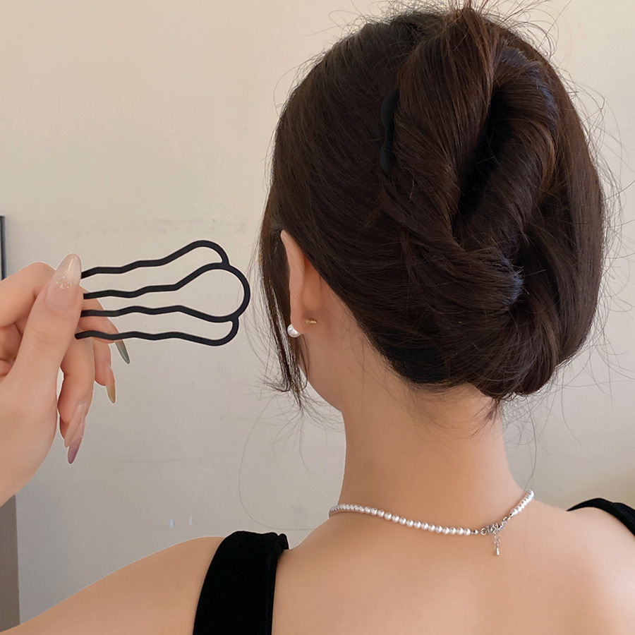 Hair Fork Stick - หวีผมรูปตัวยูโลหะ กิ๊บติดผมด้านหลังศีรษะแบบเรียบง่าย หวีผมด้านข้าง ไม้เสียบผมทรง Updo อุปกรณ์จัดแต่งทรงผม