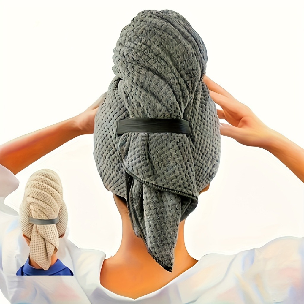 Hair Band Elastic - ผ้าขนหนูไมโครไฟเบอร์แบบนุ่มพิเศษ แห้งเร็ว พร้อมแถบยางยืด น้ำหนักเบา ซึมซับได้ดี เหมาะสำหรับทุกสภาพผม