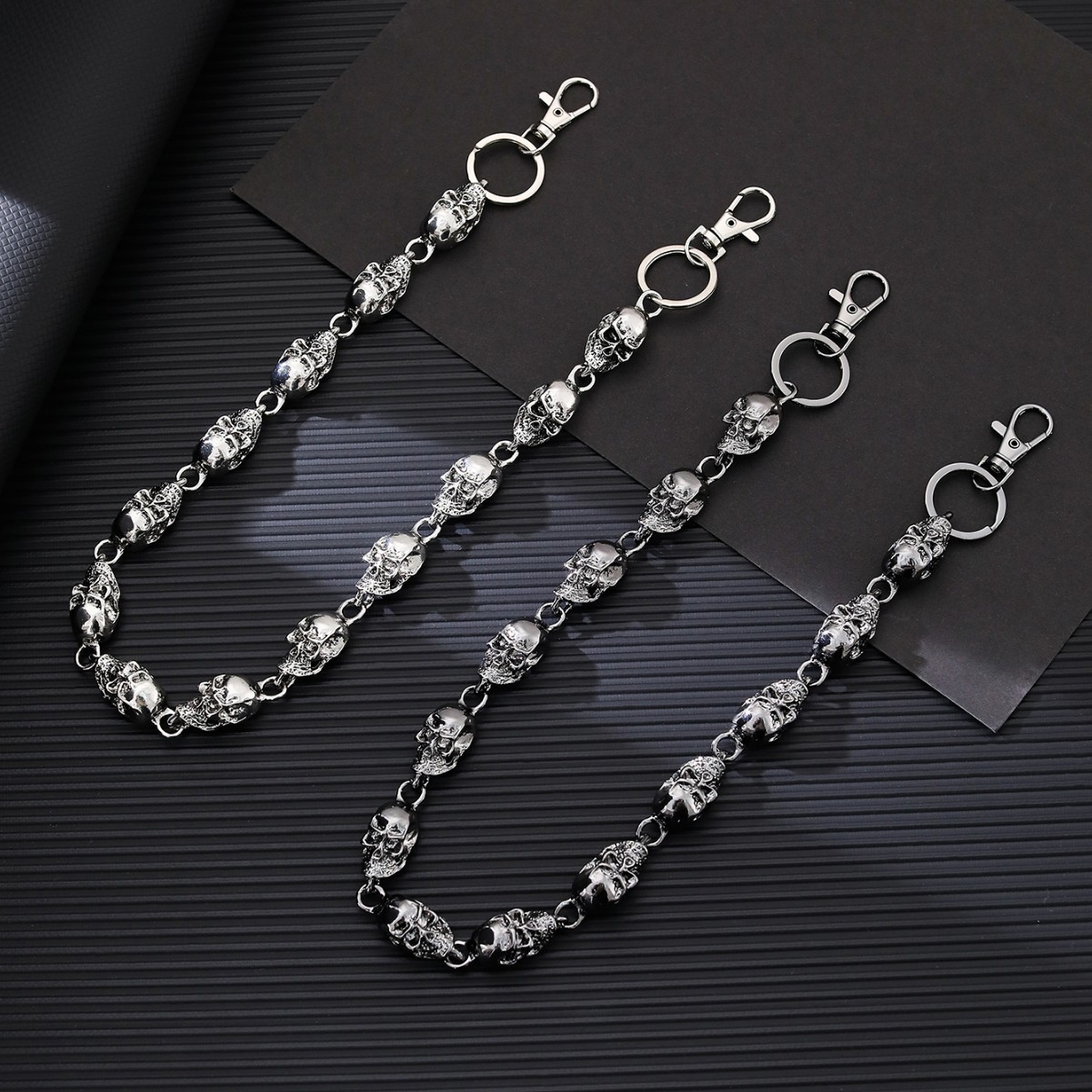 Women'S Jeans Accessories Chain - พวงกุญแจรูปหัวกะโหลก, พวงกุญแจสไตล์พังก์ กอธิค เมทัล สำหรับผู้ชายและผู้หญิง, พวงกุญแจสำหรับกางเกงฮิปฮอปและกางเกงไบค์เกอร์