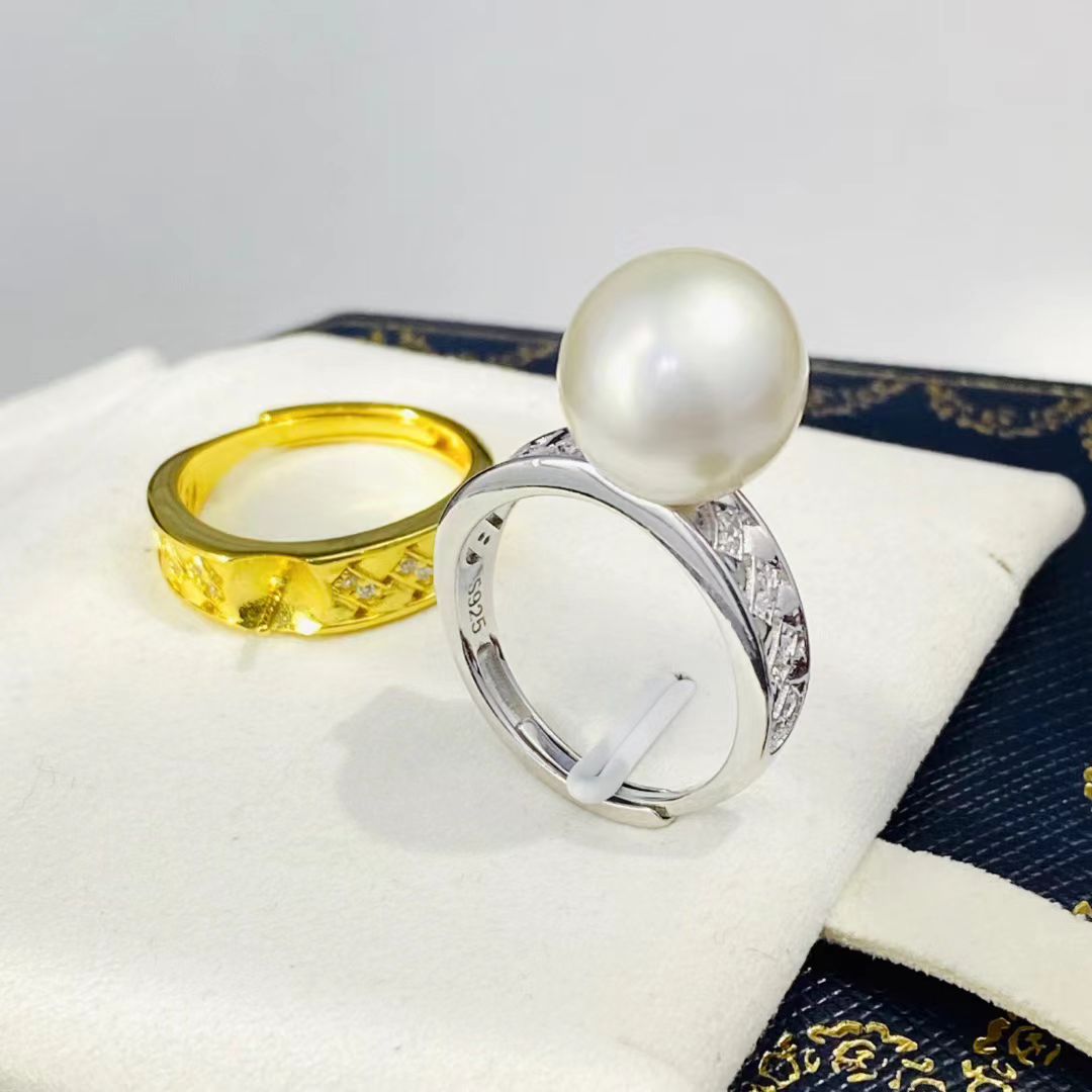 Ring Set Adjustable - อุปกรณ์ติดตั้งแหวนเงินแท้ S925 ปรับขนาดได้ สำหรับไข่มุกขนาด 11-12 มม.