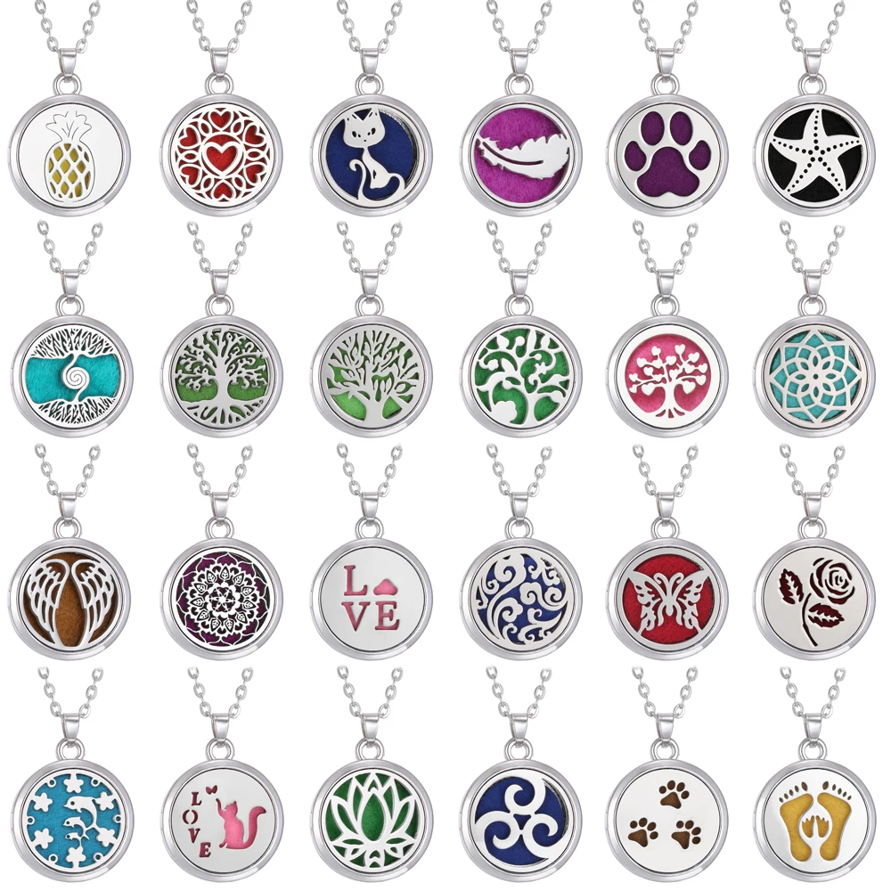Women'S Essential Accessories - 10ชิ้น/ล็อตน้ำมันหอมระเหยสแตนเลส Essential Oil Diffuser สร้อยคอเปิดแม่เหล็ก Locket
