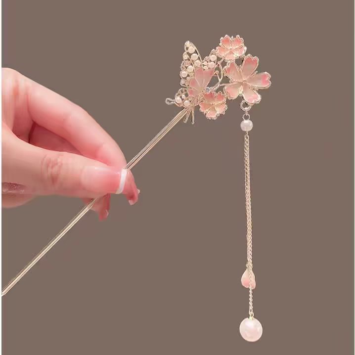 Hair Fork Stick - กิ๊บติดผมซากุระที่ให้ความรู้สึกหรูหรา, กิ๊บติดผมฮั่นฝู, กิ๊บติดผมพู่ห้อย, กิ๊บติดผมกี่เพ้า, น่ารักและใช้งานได้หลากหลาย
