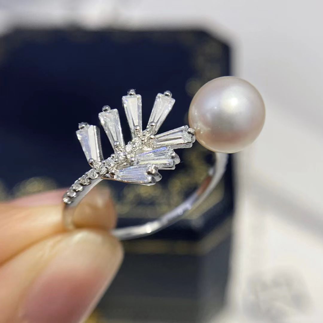 Ring Set Adjustable - อุปกรณ์ติดตั้งแหวนเงินแท้ S925 ปรับขนาดได้ สำหรับไข่มุกขนาด 8-9 มม.