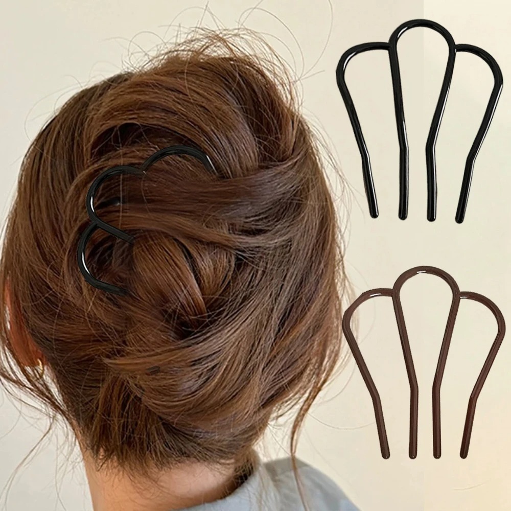 Hair Fork Stick - กิ๊บติดผมอะคริลิกทรงตัว U แบบนุ่ม สวยหรู สำหรับผู้หญิง เครื่องประดับผมเก๋ไก๋