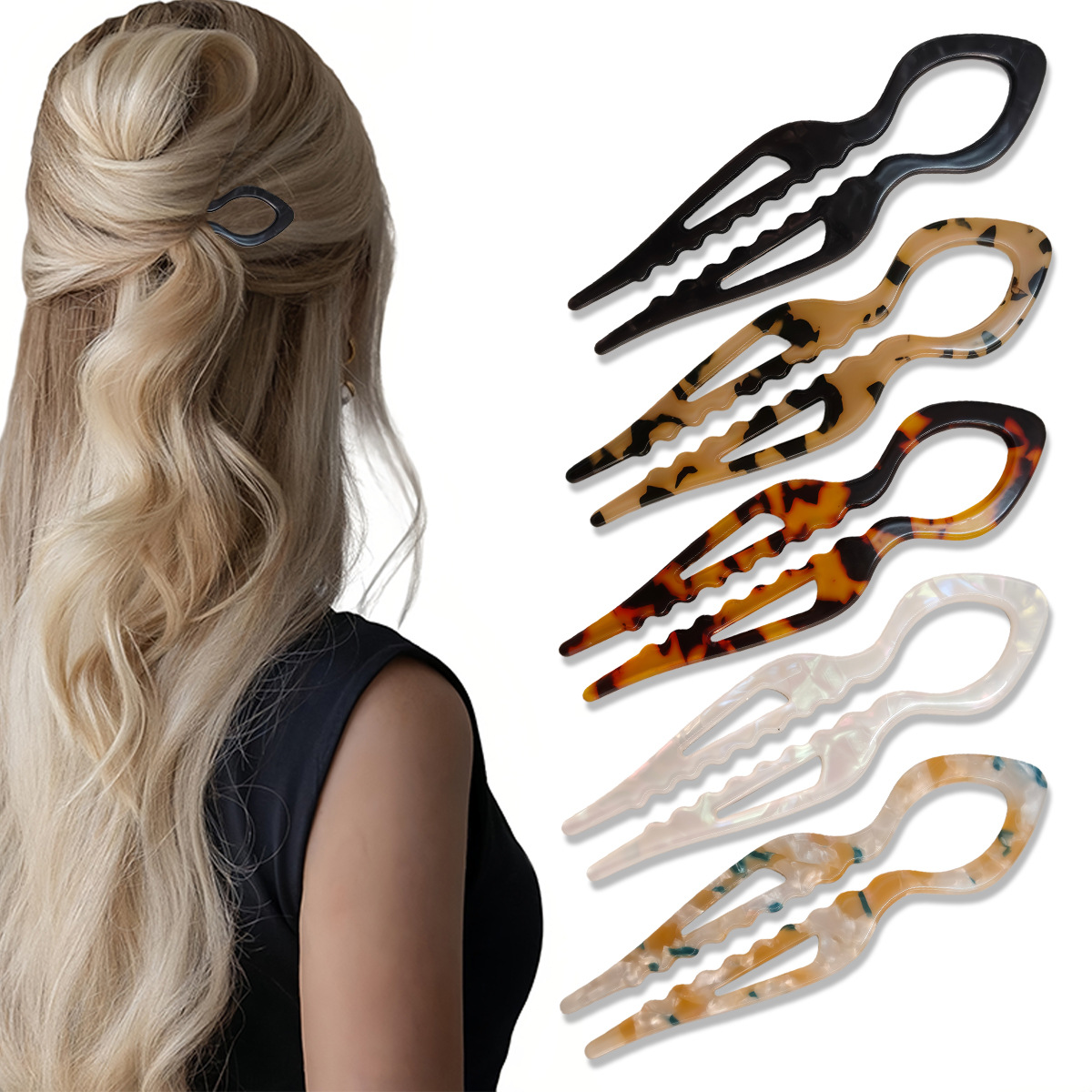 กิ๊บติดผมรูปตัวยู ลายกระดองเต่ - Hair Fork Stick บทวิจารณ์และราคา