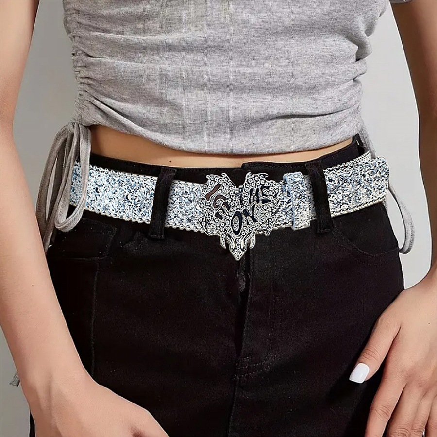 เข็มขัดแฟชั่นผู้หญิงประดับเพชร - Women'S Jeans Accessories Chain บทวิจารณ์และราคา