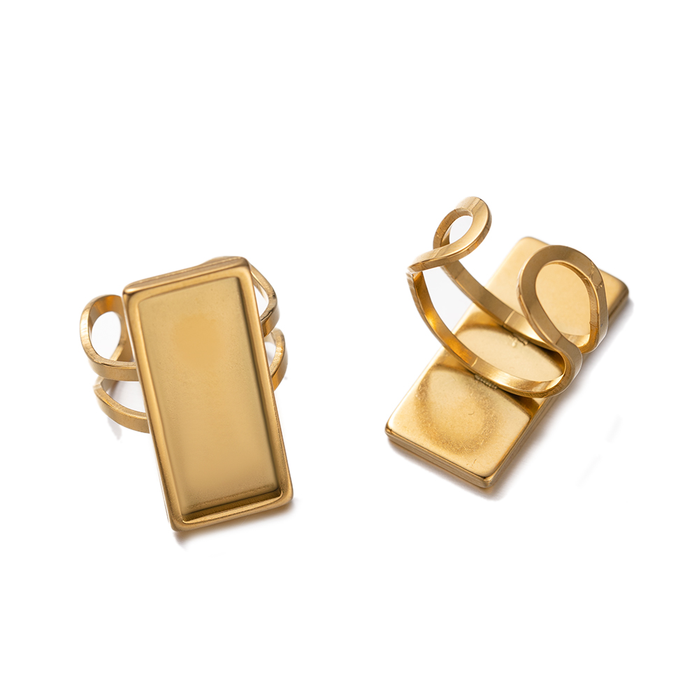 4 ชิ้นสแตนเลสสตีลเปล่าแหวนแบนร - Ring Set Adjustable บทวิจารณ์และราคา