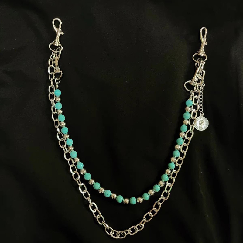 โลหะ Punk Rock Layered ลูกปัดพ - Women'S Jeans Accessories Chain บทวิจารณ์และราคา