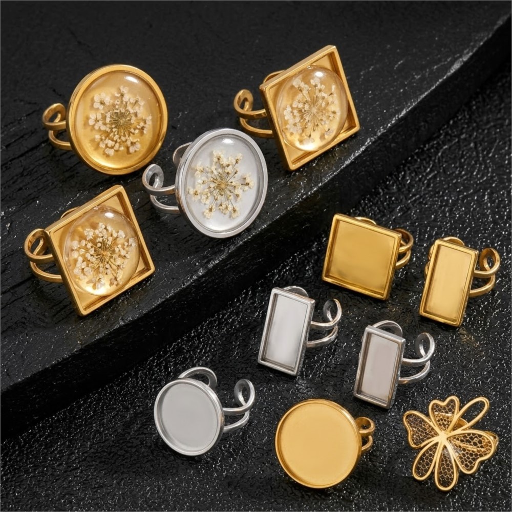 ฐานแหวนสแตนเลสทรงสี่เหลี่ยมแบบ - Ring Set Adjustable บทวิจารณ์และราคา
