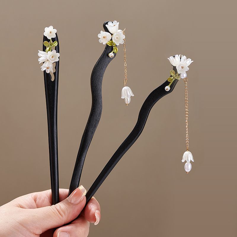 กิ๊บติดผมไม้รูปดอกไม้สไตล์วินเ - Hair Fork Stick บทวิจารณ์และราคา