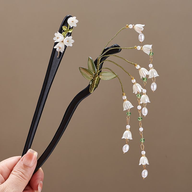 กิ๊บติดผมไม้รูปดอกไม้สไตล์วินเ - Hair Fork Stick บทวิจารณ์และราคา