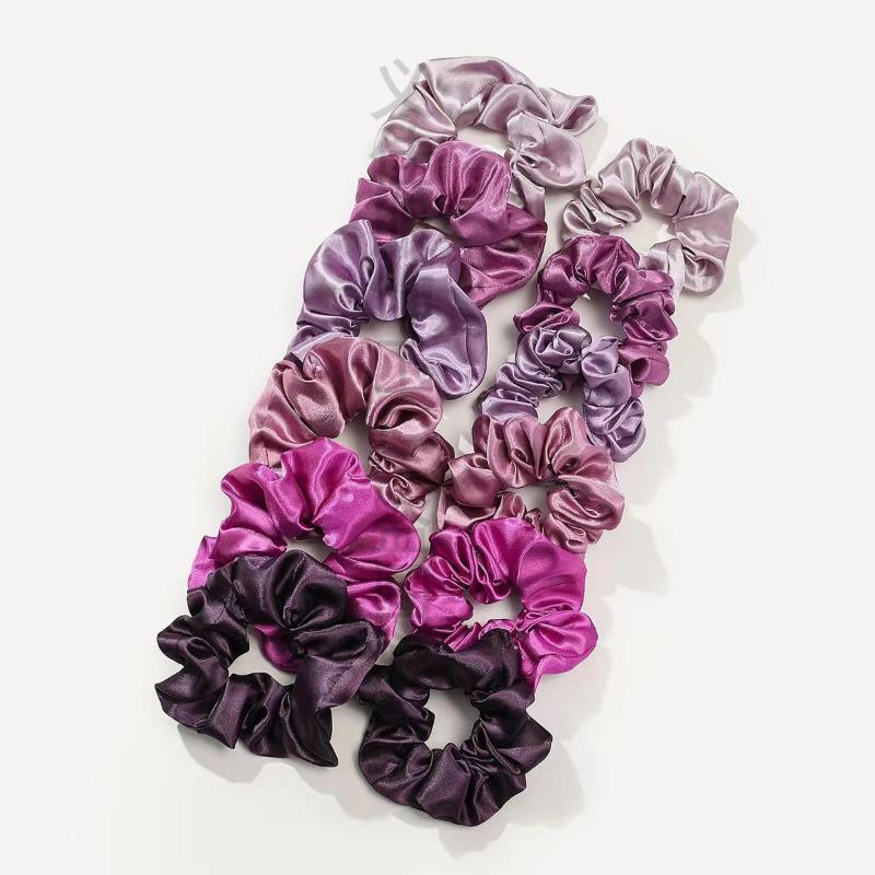 ยางรัดผมสีพื้นเรียบง่าย 12 ชิ้ - Scrunchie Satin Set บทวิจารณ์และราคา
