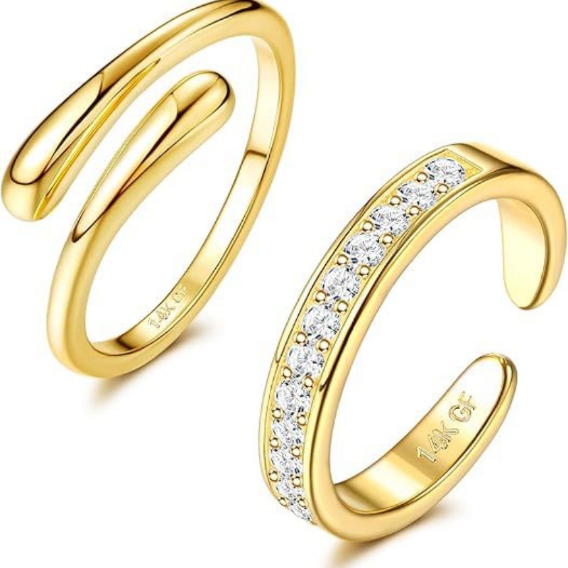 แหวนทองชุบ 14K ประดับเพทายปรับ - Ring Set Adjustable บทวิจารณ์และราคา