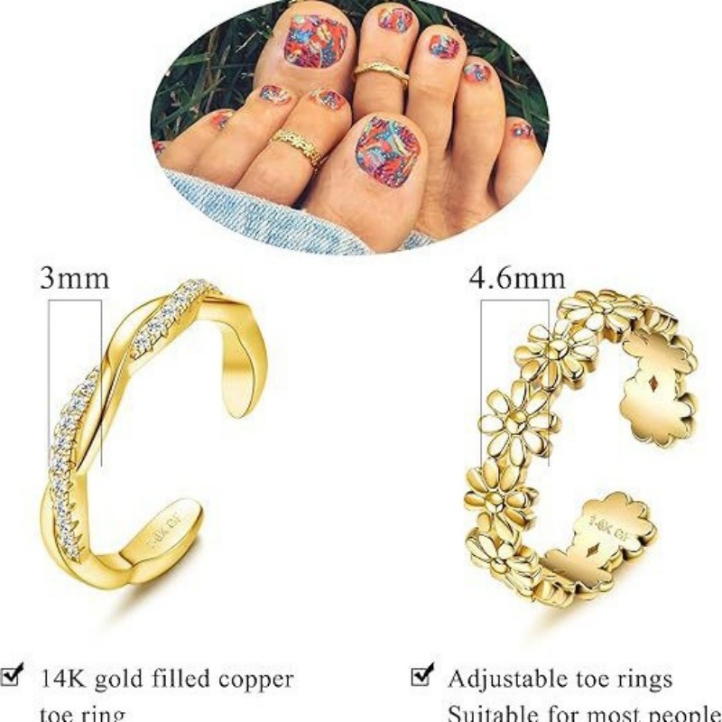 แหวนทองชุบ 14K ประดับเพทายปรับ - Ring Set Adjustable บทวิจารณ์และราคา
