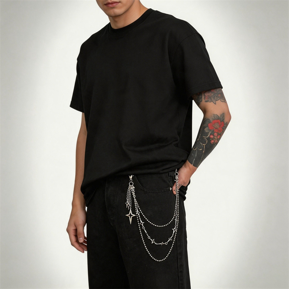 จี้โลหะรูปดาวหลายชั้นสไตล์พังก - Women'S Jeans Accessories Chain บทวิจารณ์และราคา