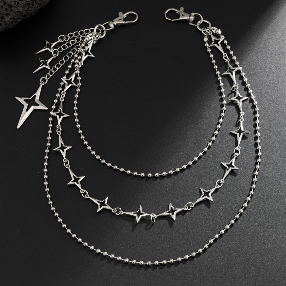 จี้โลหะรูปดาวหลายชั้นสไตล์พังก - Women'S Jeans Accessories Chain บทวิจารณ์และราคา