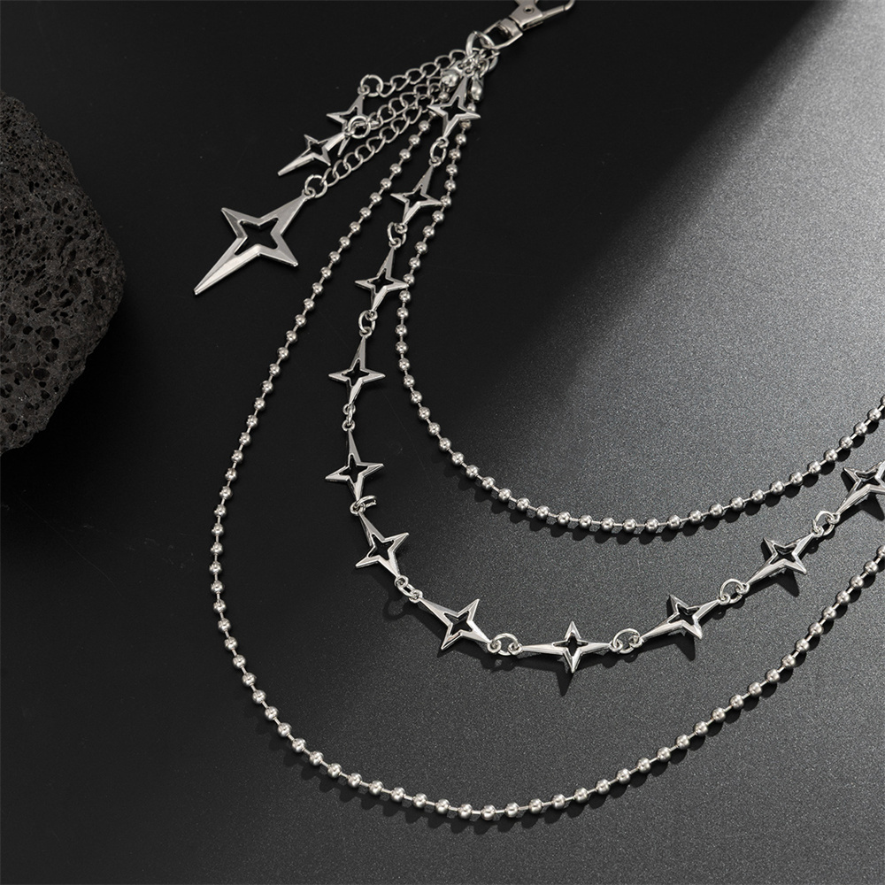 จี้โลหะรูปดาวหลายชั้นสไตล์พังก - Women'S Jeans Accessories Chain บทวิจารณ์และราคา