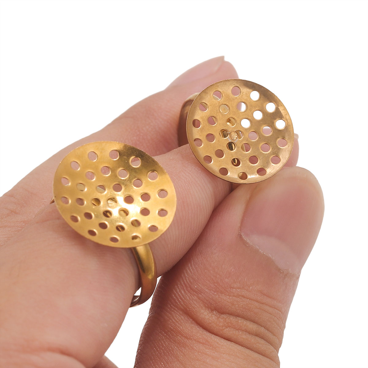 10 ชิ้น/ล็อตแหวนสแตนเลสฐานถาดป - Ring Set Adjustable บทวิจารณ์และราคา
