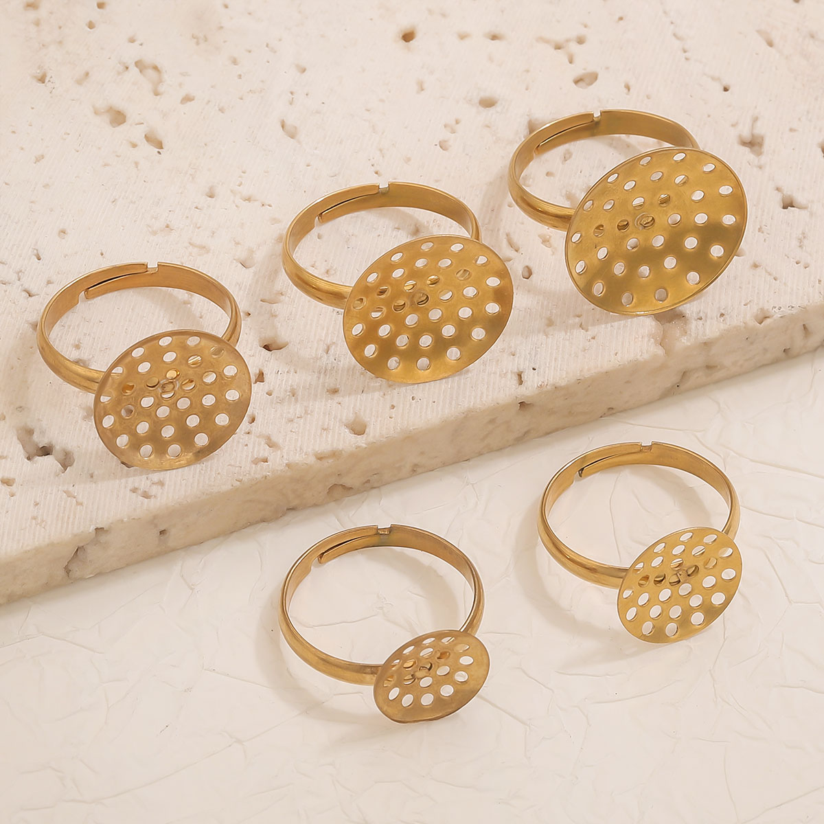 10 ชิ้น/ล็อตแหวนสแตนเลสฐานถาดป - Ring Set Adjustable บทวิจารณ์และราคา