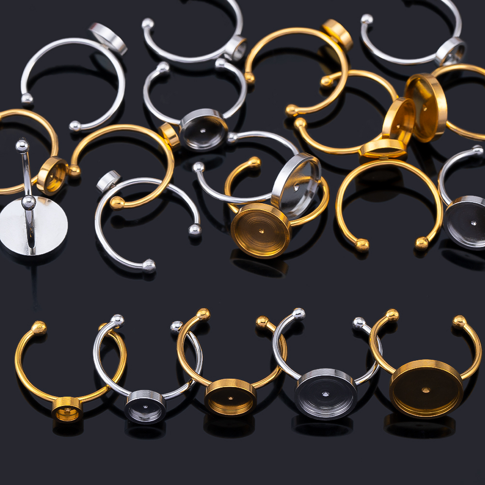 10pcs เปิดแหวนนิ้วมือสแตนเลส 4 - Ring Set Adjustable บทวิจารณ์และราคา