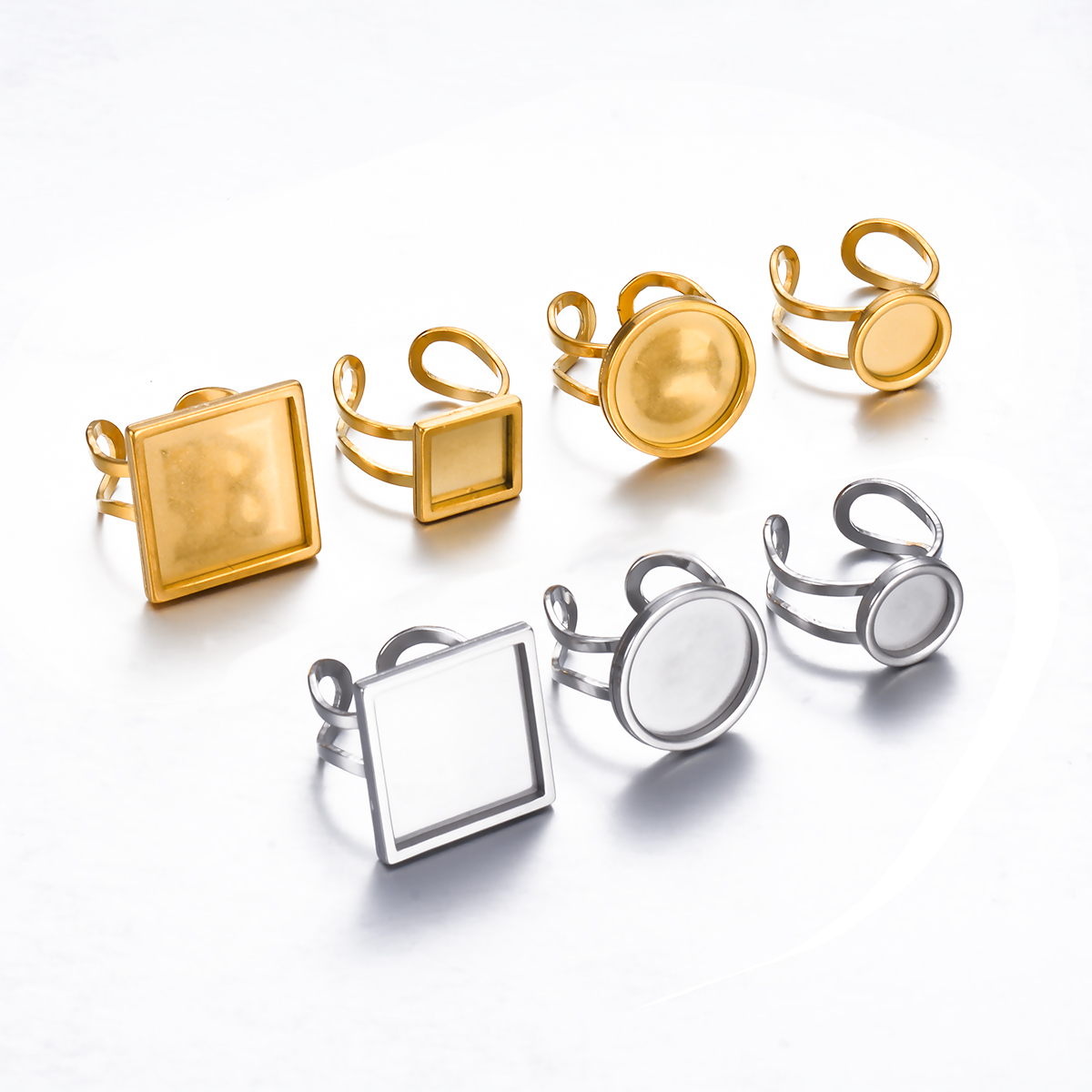 แหวนสแตนเลสปรับขนาดได้ 4 ชิ้น  - Ring Set Adjustable บทวิจารณ์และราคา
