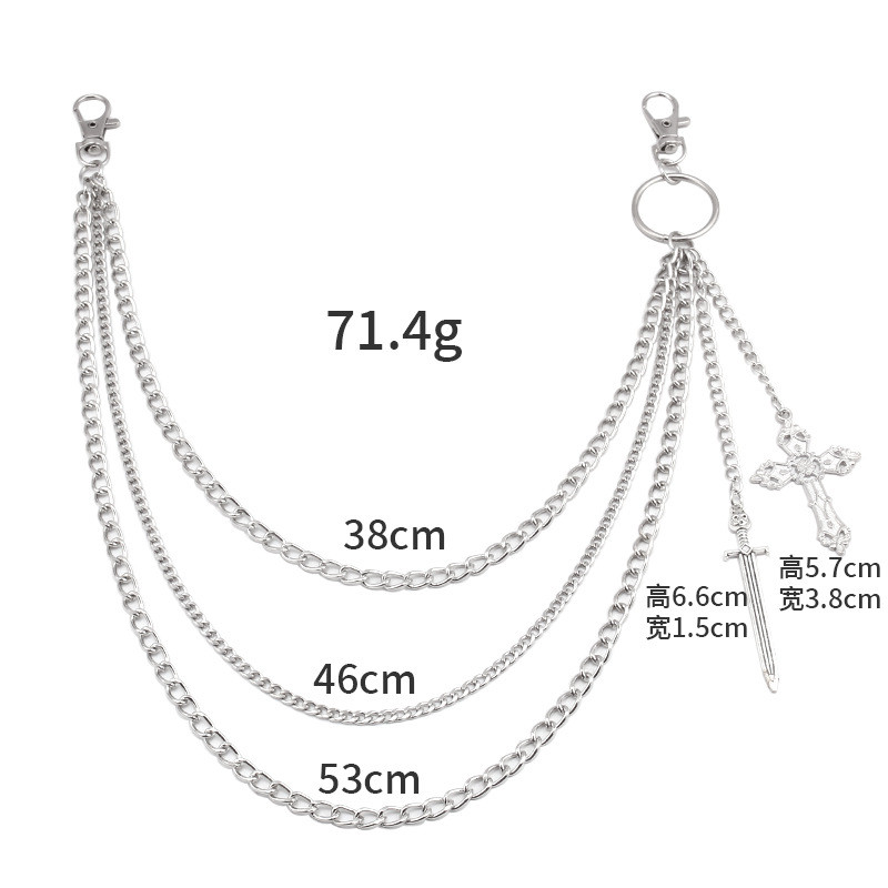 Hip Hop Skull Cross กางเกงเอวผ - Women'S Jeans Accessories Chain บทวิจารณ์และราคา