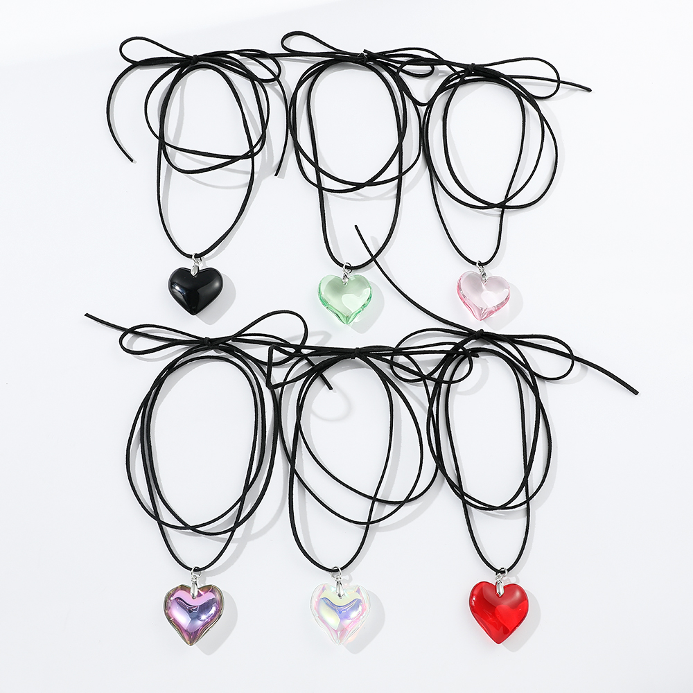 สร้อยคอรูปหัวใจคริสตัลแบบสองชั - Women Accessories Chain บทวิจารณ์และราคา