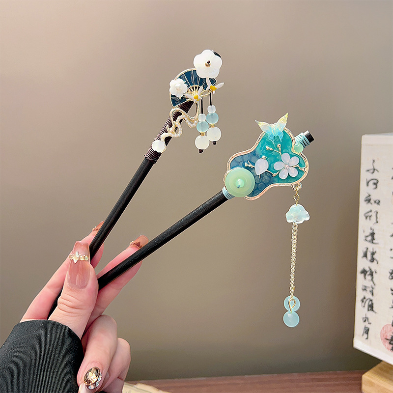 กิ๊บติดผมพู่ห้อยแบบคลาสสิก สีด - Hair Fork Stick บทวิจารณ์และราคา