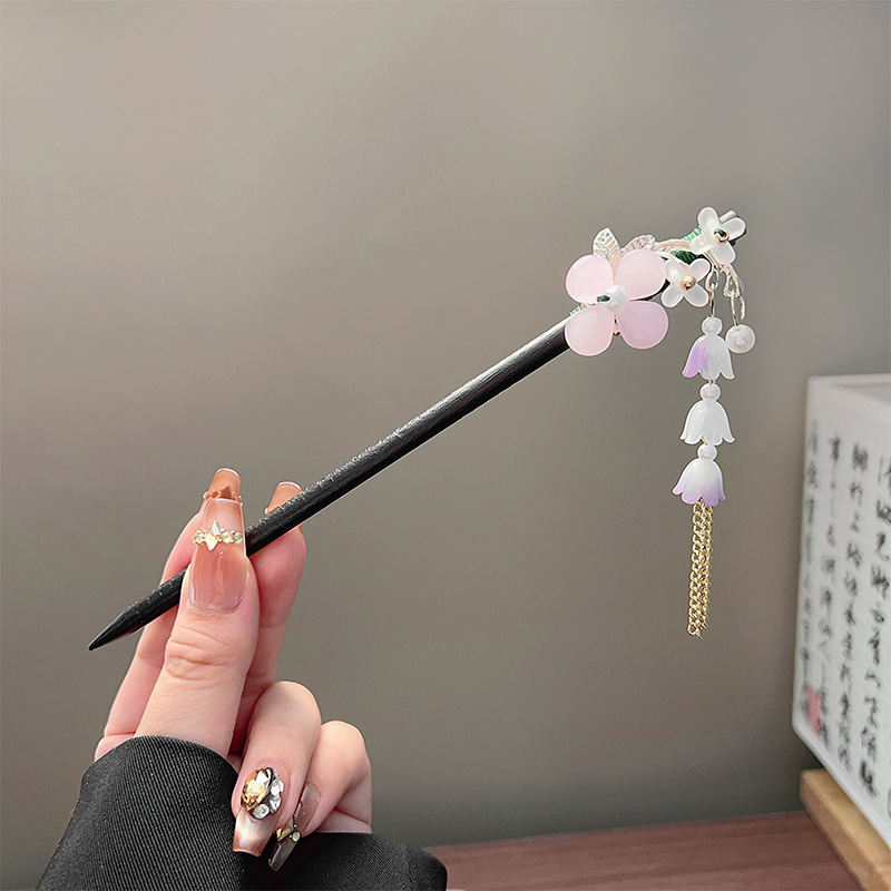 กิ๊บติดผมพู่ห้อยแบบคลาสสิก สีด - Hair Fork Stick บทวิจารณ์และราคา