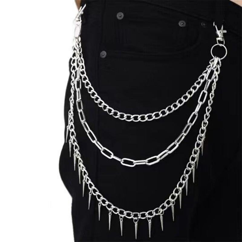 สายโซ่พังก์3ชั้นบนกางเกงยีนส์พ - Women'S Jeans Accessories Chain บทวิจารณ์และราคา