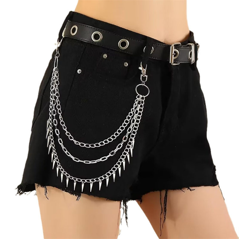 สายโซ่พังก์3ชั้นบนกางเกงยีนส์พ - Women'S Jeans Accessories Chain บทวิจารณ์และราคา
